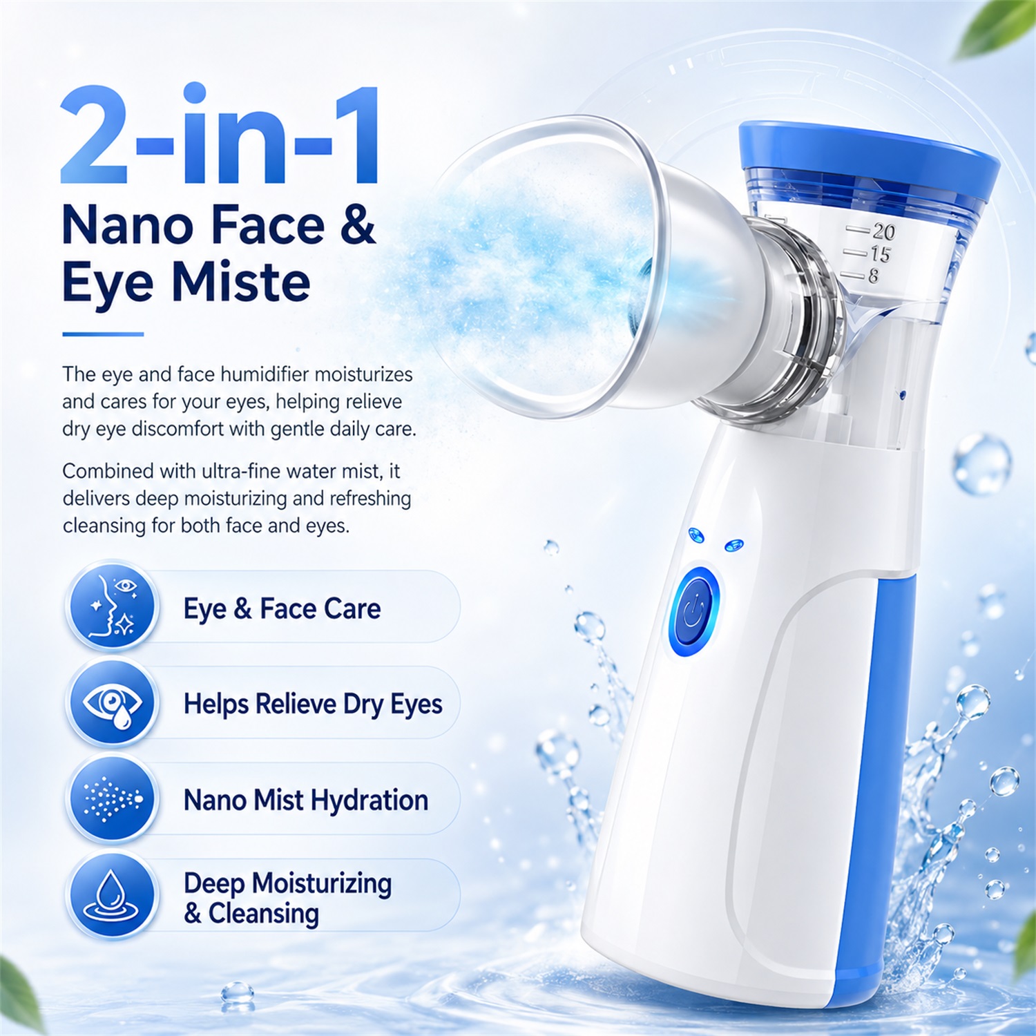 Facial Steamer Nano - Nano Mister Portatile per il Viso,